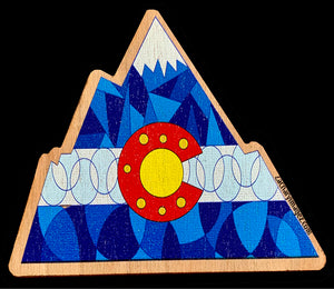 Colorado Flag Wooden Sticker